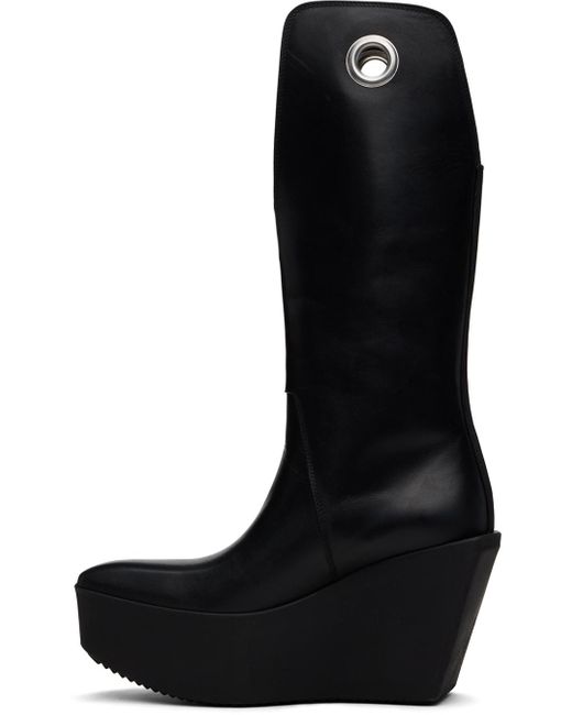 Rick Owens Black Sliver 110Mm Leather Boots