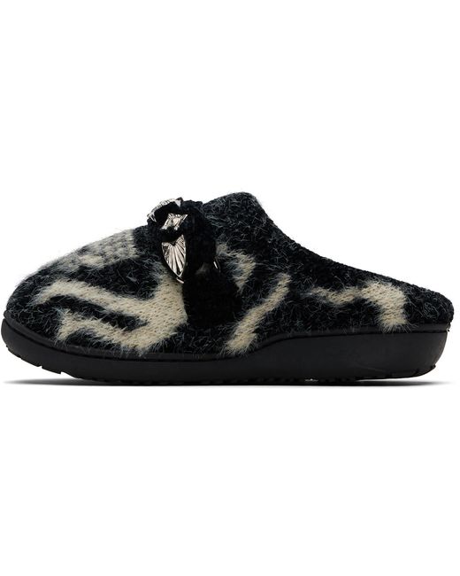 Toga Virilis Black Subu Edition Knit Slipper Loafers for men