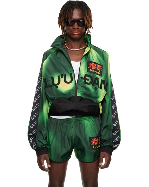 Lu'u Dan Green L-D Windbreaker Track Jacket for men
