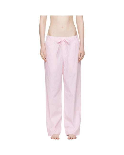 Tekla Pink Poplin Pyjama Pants