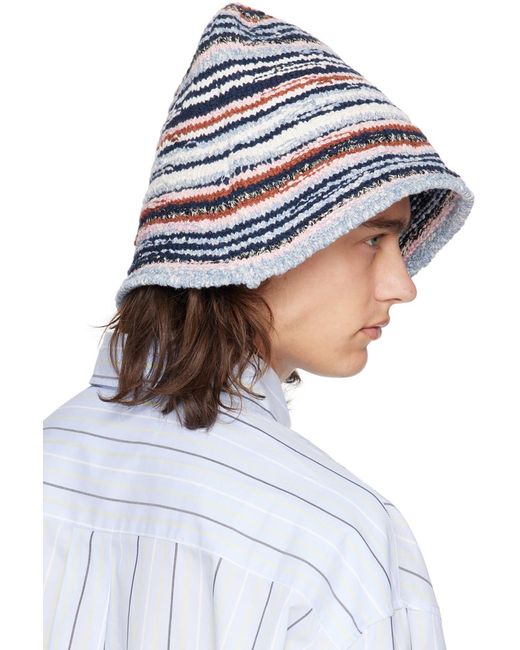 Marni White Embroidered Bucket Hat for men