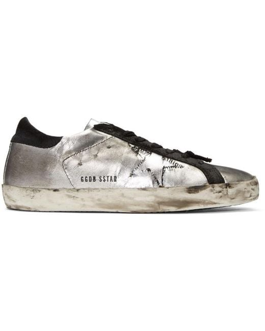 Golden Goose Deluxe Brand Metallic Silver Ripped Off Superstar Sneakers for men