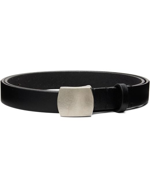 Neighborhood Black Leather Narrow Belt for men