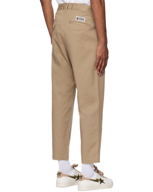 A Bathing Ape Natural One Point Trousers for men