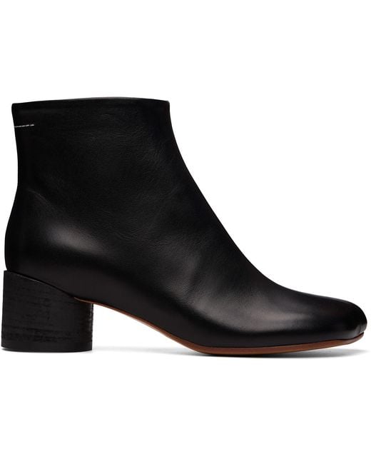 MM6 by Maison Margiela Black Anatomic Ankle Boots