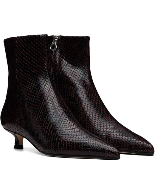 Aeyde Black Burgundy Sofie Leather Ankle Boots