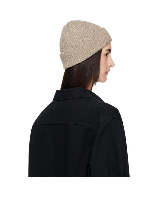 Maison Kitsuné Black Fox Head Large Beanie