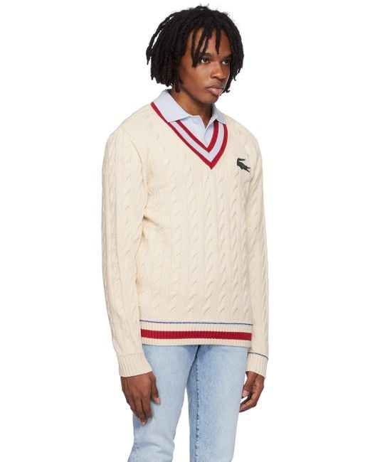Lacoste Black Off- V-Neck Sweater for men
