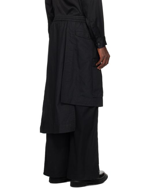 メンズ Maharishi ブラック Asym Hakama カーゴ トラックパンツ Black