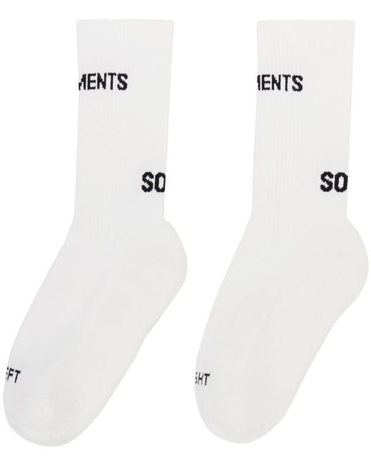 Vetements White Logo Socks for men