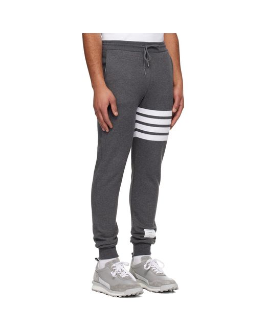 Thom Browne Black Classic Loopback 4-Bar Sweatpants for men
