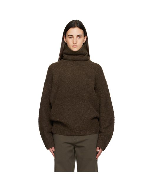 Totême  Brown Bouclé Turtleneck