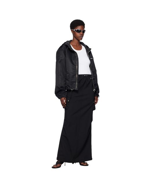 Coperni Black Tailored Cargo Maxi Skirt
