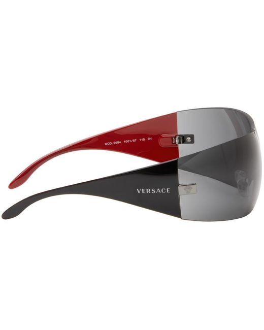 Versace Gray Wraparound Sunglasses for men