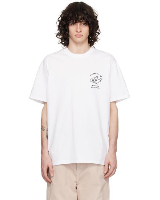 T-shirt blanc à image à logo Carhartt pour homme en coloris White