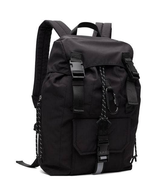 A.P.C. Black Treck Backpack for men