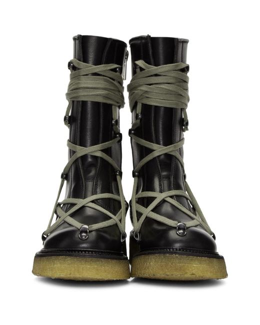 Rick Owens Black Lace up Creeper Boots Lyst