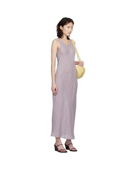 Baserange Black Fine Linen Larva Midi Dress