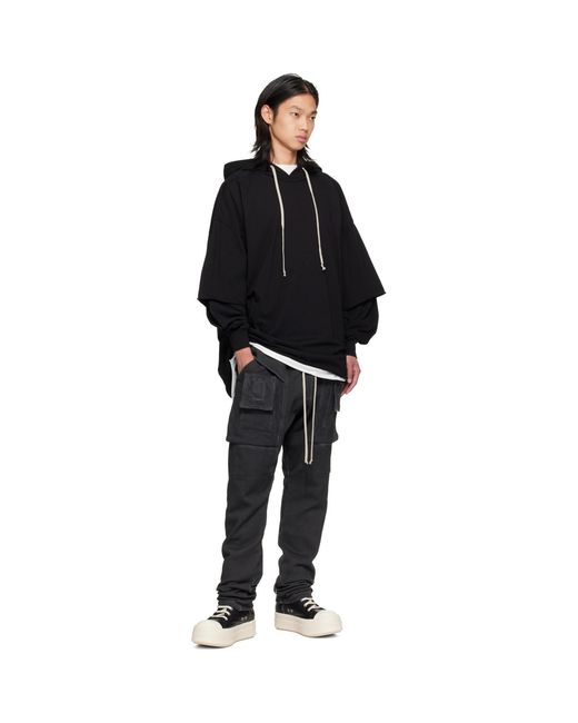 Rick Owens Black Tower Tommy Hustler Hoodie for men