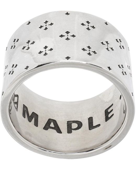 Maple Metallic Iron Cross Ring for men
