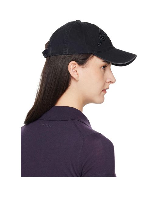 Acne Black Embroidered Logo Cap