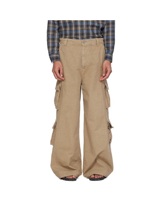 ERL Natural Logo Patch Cargo Pants for men