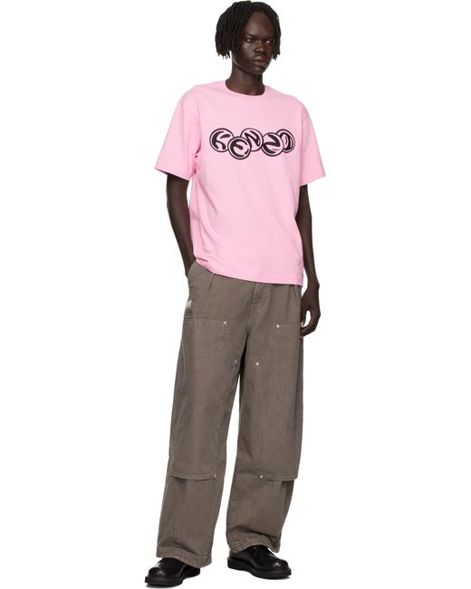 KENZO Brown Paris Weave' Double Knee Trousers for men
