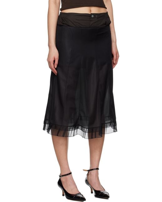Maison Margiela Black 'Anonymity Of The Lining' Midi Skirt