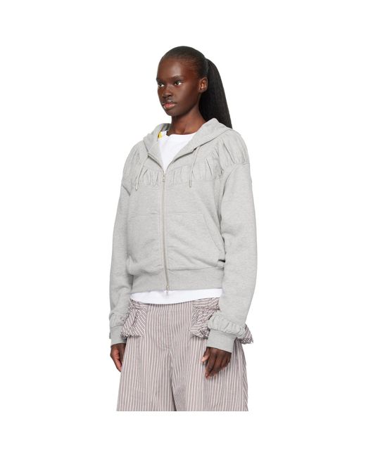 Dries Van Noten Black Cropped Loose Zipped Hoodie