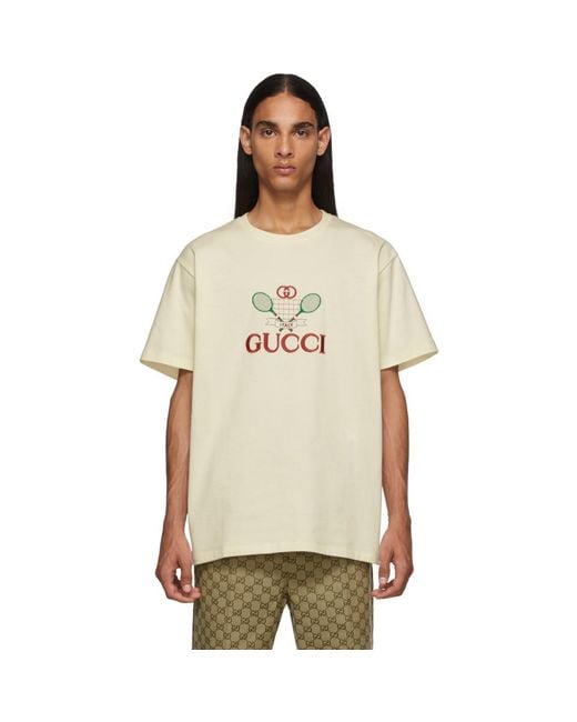 Gucci White Oversize Tennis T-shirt for men