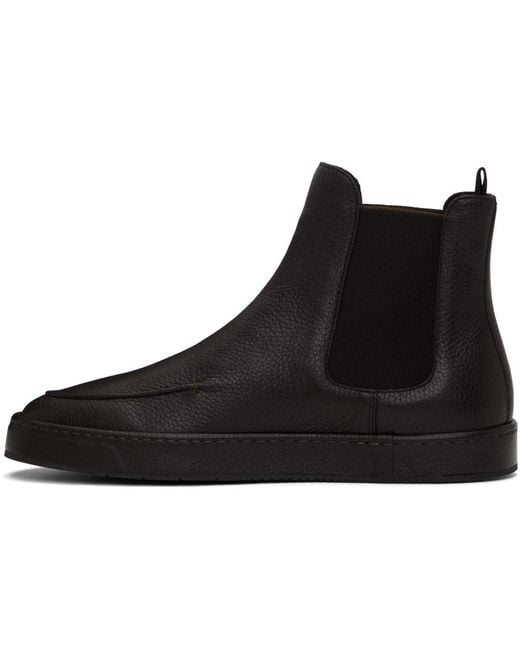 Giorgio Armani Black Moc Toe Chelsea Boots for men