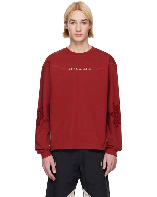 Asics Red Novalis Bixance Long Sleeve T-Shirt for men