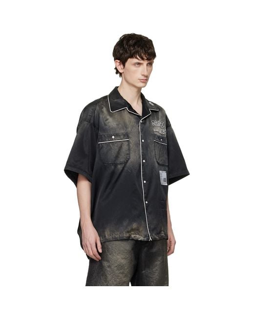 Maison Mihara Yasuhiro Black Sun Faded Like Satin Shirt for men