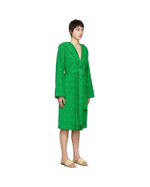 Bottega Veneta Green Intreccio Bath Robe