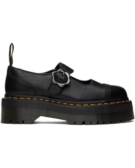 Dr. Martens Black Addina Flower Mary Jane Platform Oxfords | Lyst UK
