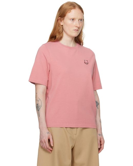 Maison Kitsuné Pink Bold Fox Head T-shirt