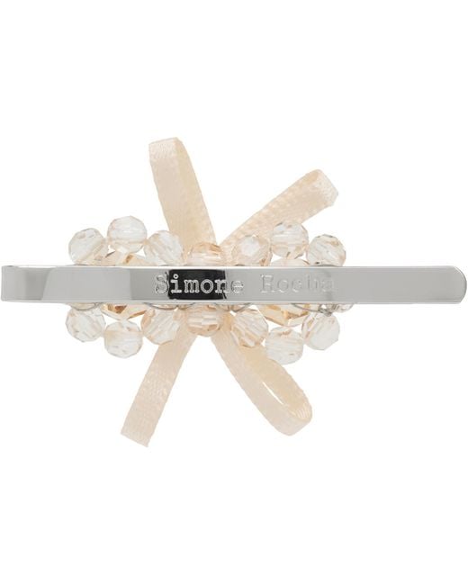 Simone Rocha Black Petite Bow Mini Flower Hair Clip