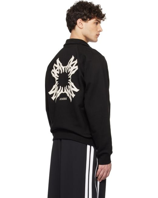 メンズ Amiri ブラック Ma Quad ハーフジップ スウェットシャツ Black