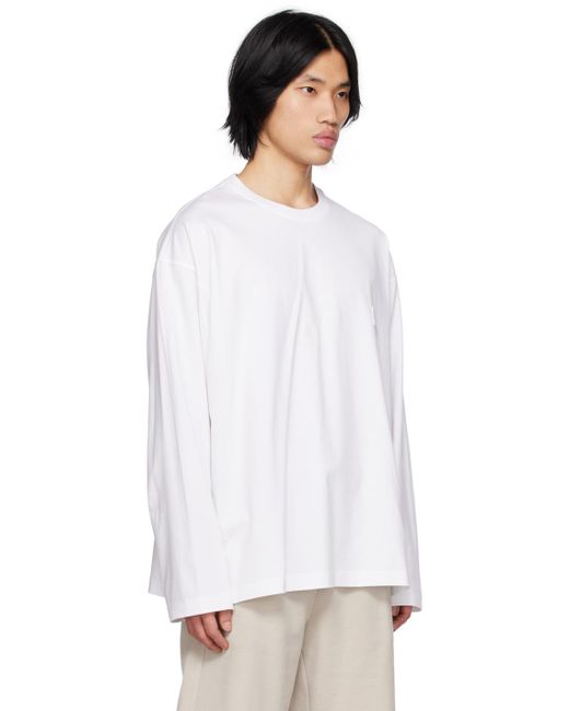 Wooyoungmi White Feather Long Sleeve T-shirt for men