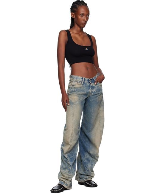 Vivienne Westwood Black Cropped Rib Tank Top