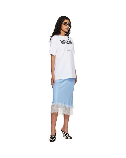 Moschino White Printed Organic Cotton Jersey T-Shirt