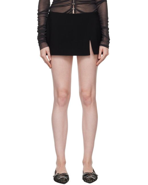 Acne Black Satin-Lined Wool Miniskirt