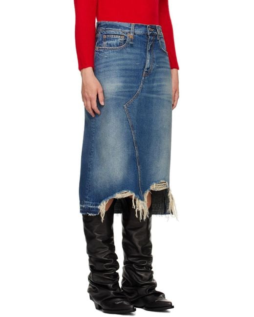 【関税込み】R13 ブルー Jesse デニム ミディアムスカート R13 ブルー Jesse デニム ミディアムスカート ブルー | Lyst