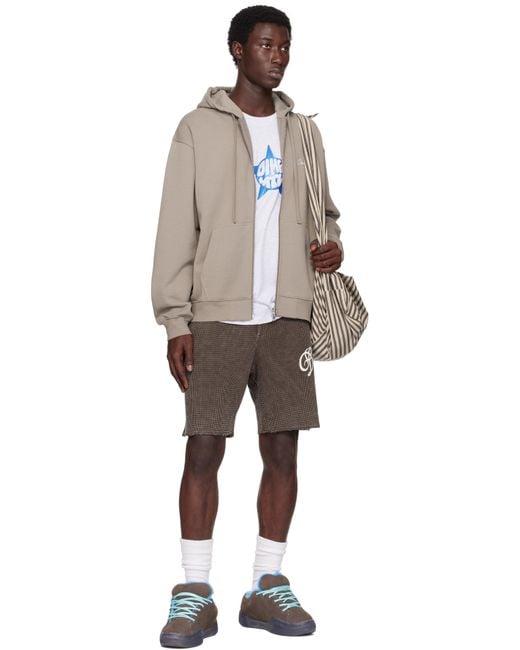 Pull À Capuche Taupe À Glissière Et À Petit Logo Manuscrit Dime pour homme en coloris Natural