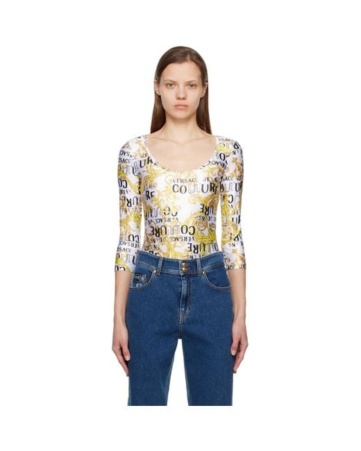 Versace Jeans Couture Multicolor Logo-Print Long-Sleeve Body