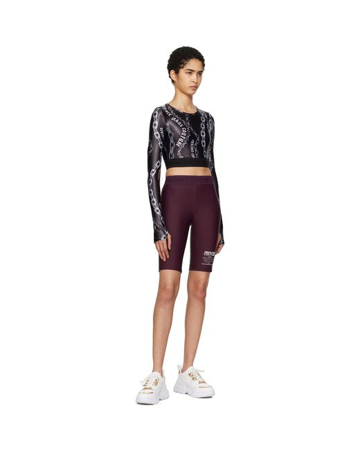 Versace Jeans Couture Black Chain Couture Crop T-Shirt