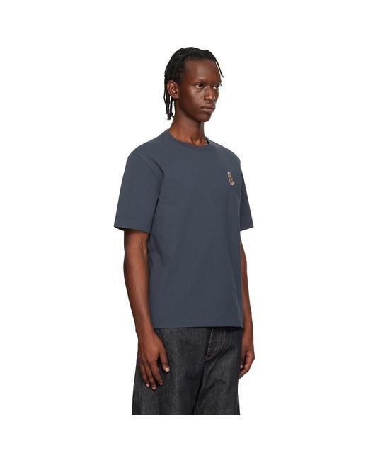 Maison Kitsuné Blue Dressed Fox Comfort T-Shirt for men