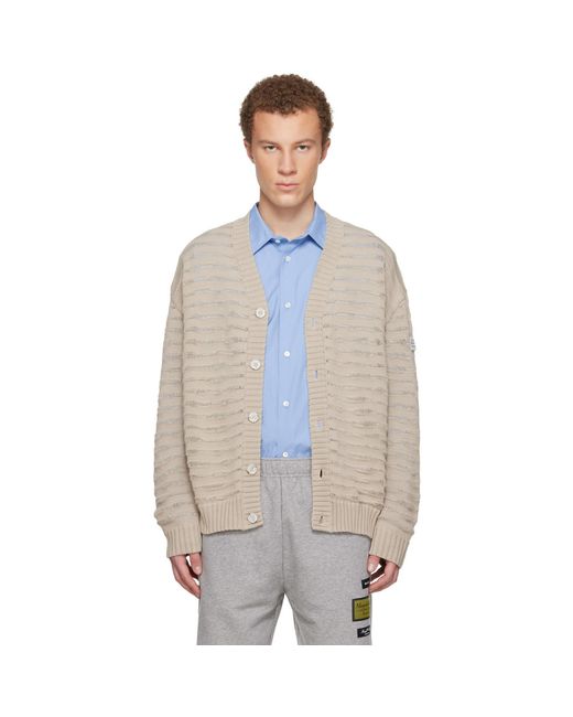 MM6 by Maison Margiela Multicolor Open-Knit Stripe Cardigan for men