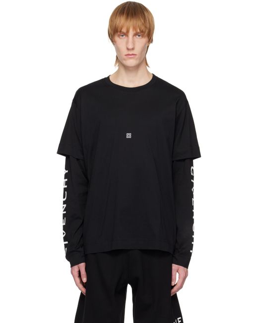 Givenchy Black Logo Cotton Jersey T-shirt for men