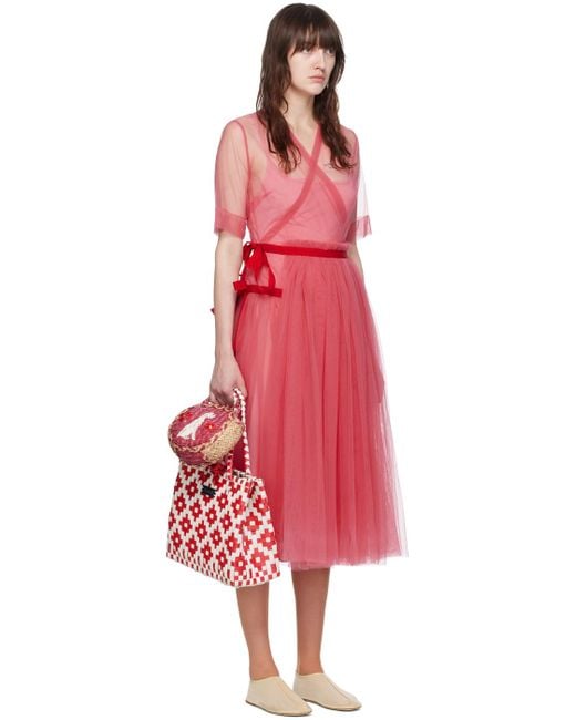 Molly Goddard Pink Layered Midi Dress